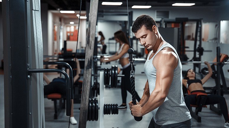 Man working at Gym