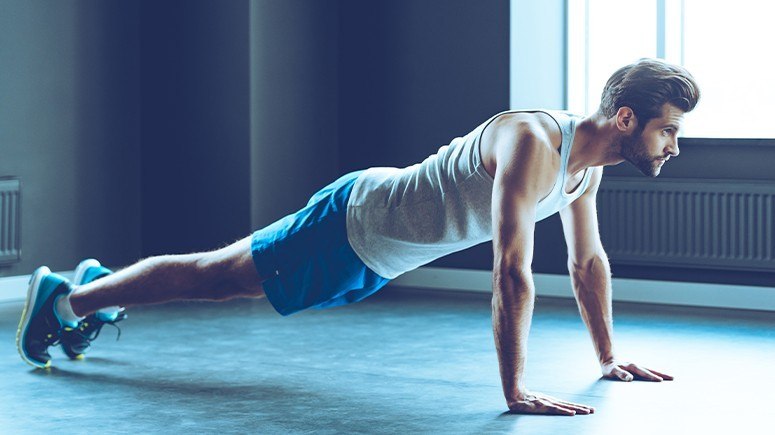 man doing push ups