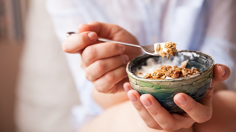 person eating snack