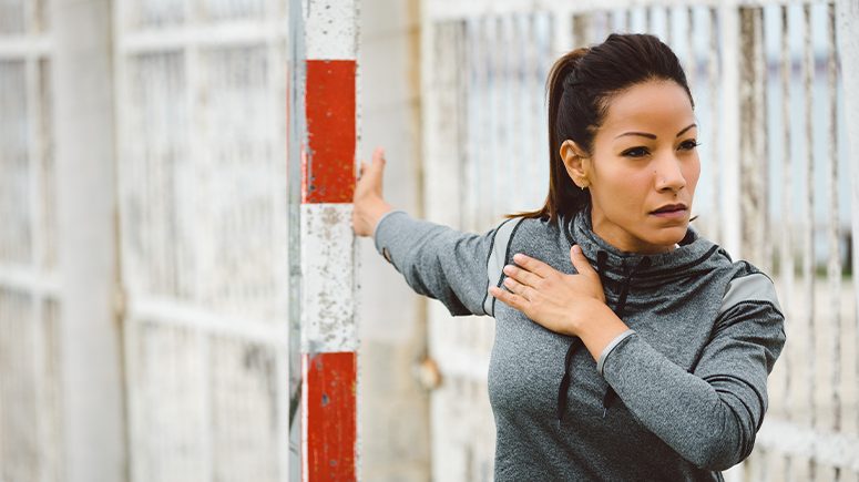 woman chest stretches