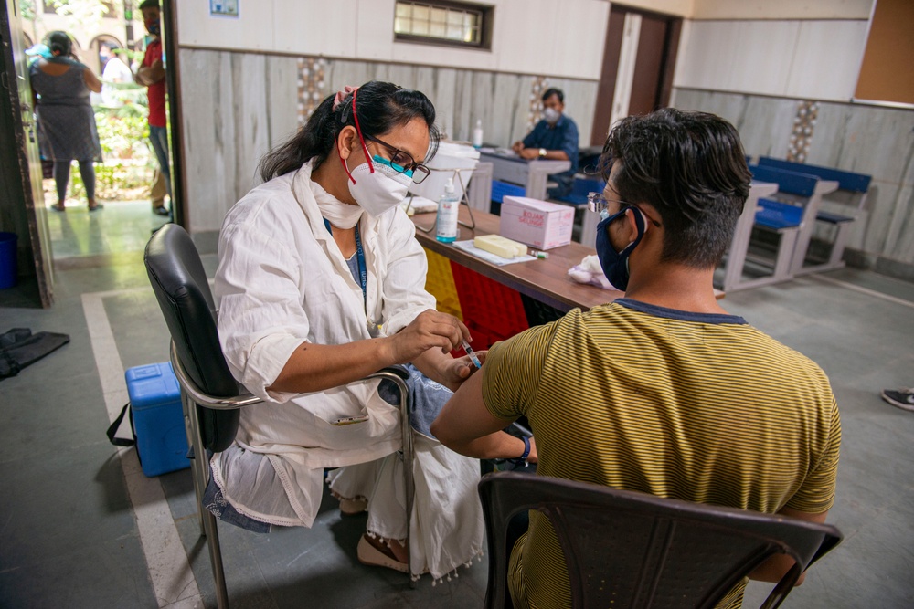 vaccinated man in India